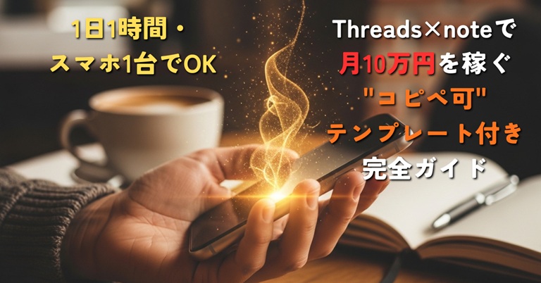 1日1時間・スマホ1台でOK｜Threads×noteで収益を目指す"コピペ可"テンプレート付き完全ガイド