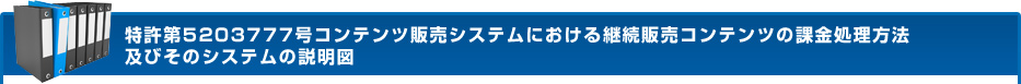 特許第5203777号コンテンツ販売システムにおける継続販売コンテンツの課金処理方法及びそのシステムの説明図