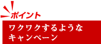 ワクワクするようなキャンペーン