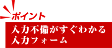 入力不備がすぐわかる入力フォーム