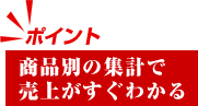 商品別の集計で売上がすぐわかる